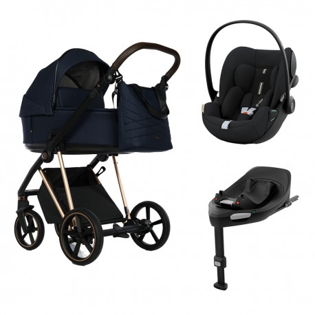 Roan IVI 2.0 4w1 z fotelikiem Cybex Cloud G i bazą Cybex G - Mystic Blue Rose Gold