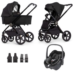 Venicci Upline 3w1 z fotelikiem Maxi-Cosi Pebble 360 - All Black