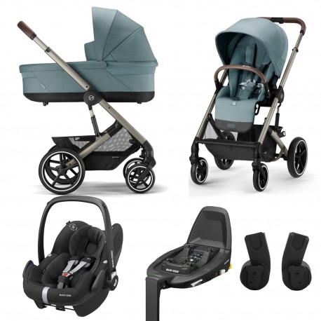 Cybex Balios S Lux 2.0 zestaw 4w1 z MC Pebble Pro I-size oraz bazą FamilyFix 3 - Sky Blue