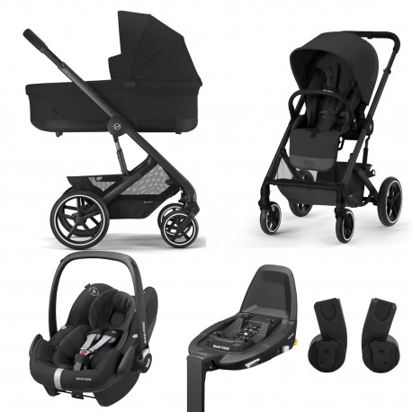 Cybex Balios S Lux 2.0 zestaw 4w1 z MC Pebble Pro I-size oraz bazą FamilyFix 3 - Moon Black