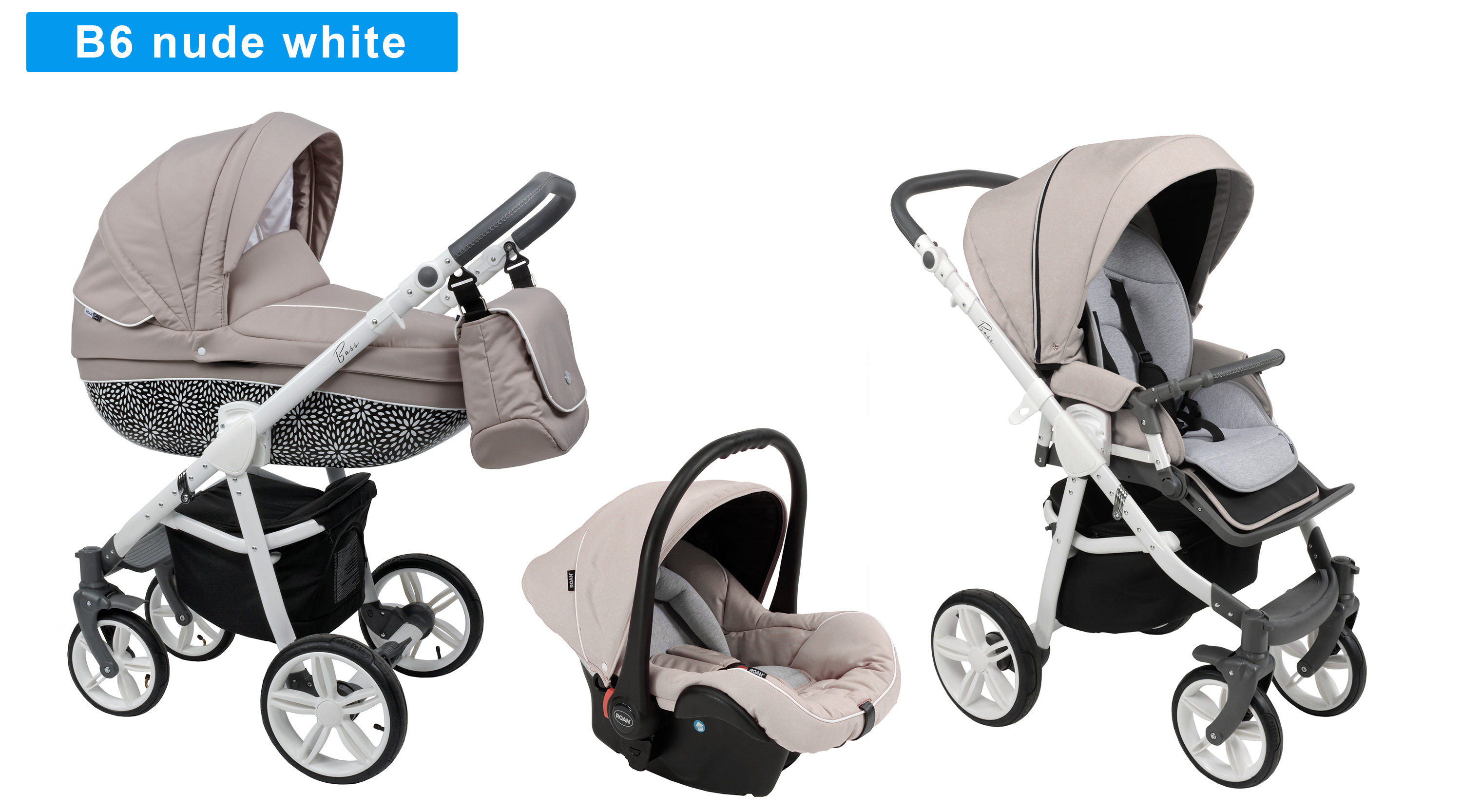 Baby Pram Stroller buggy Pushchair Roan Bass 2in1/3in1 swivel wheels ...